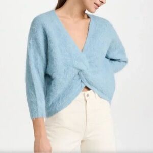 BA&SH Fill Cropped Sweater Alpaca Blend Blue XS